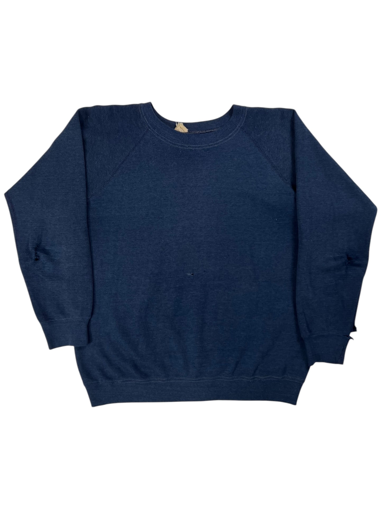 Vintage 1970s navy thrashed blank crewneck (M)