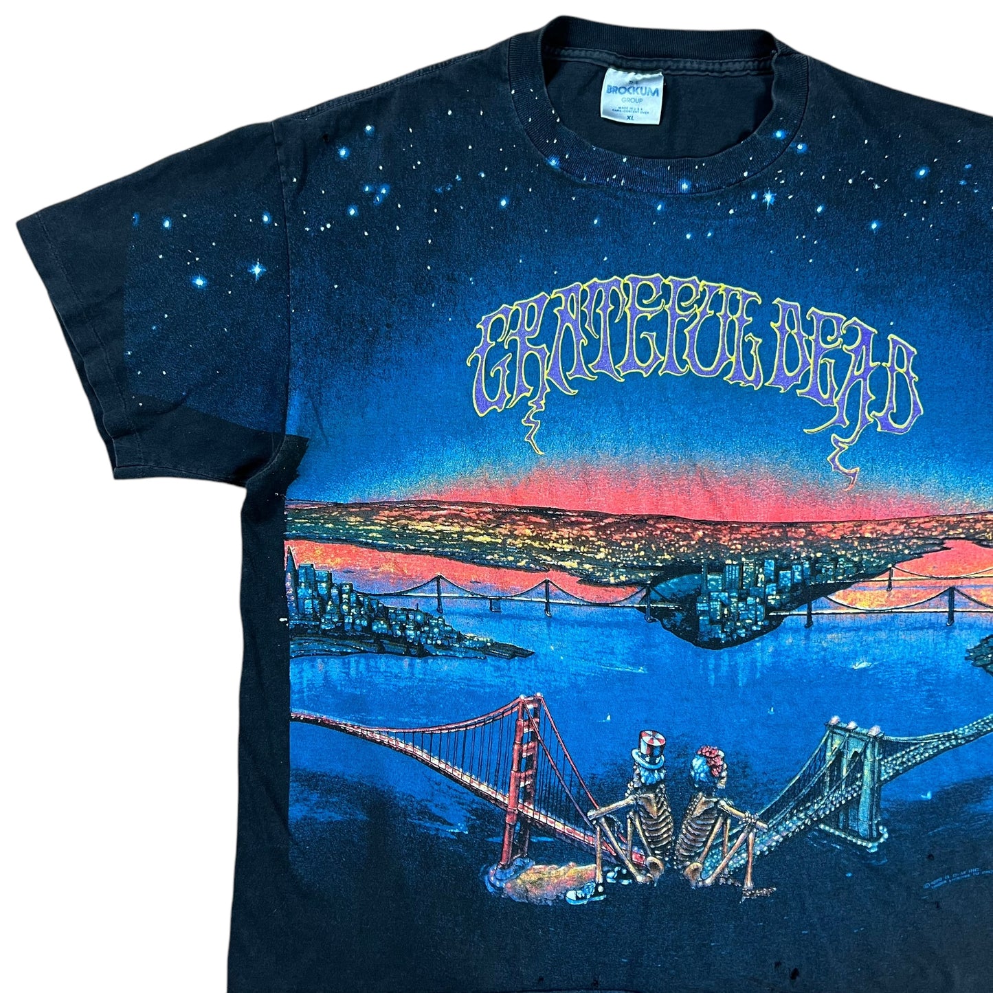 Vintage 1990 Brockum Grateful Dead bridges all over print band tee (L)