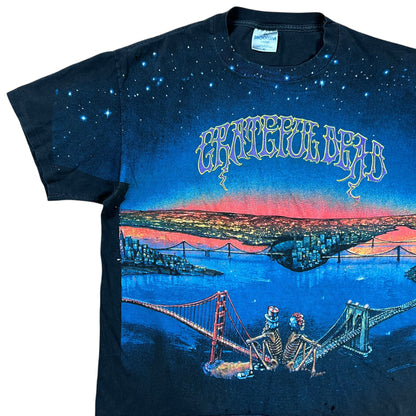 Vintage 1990 Brockum Grateful Dead bridges all over print band tee (L)