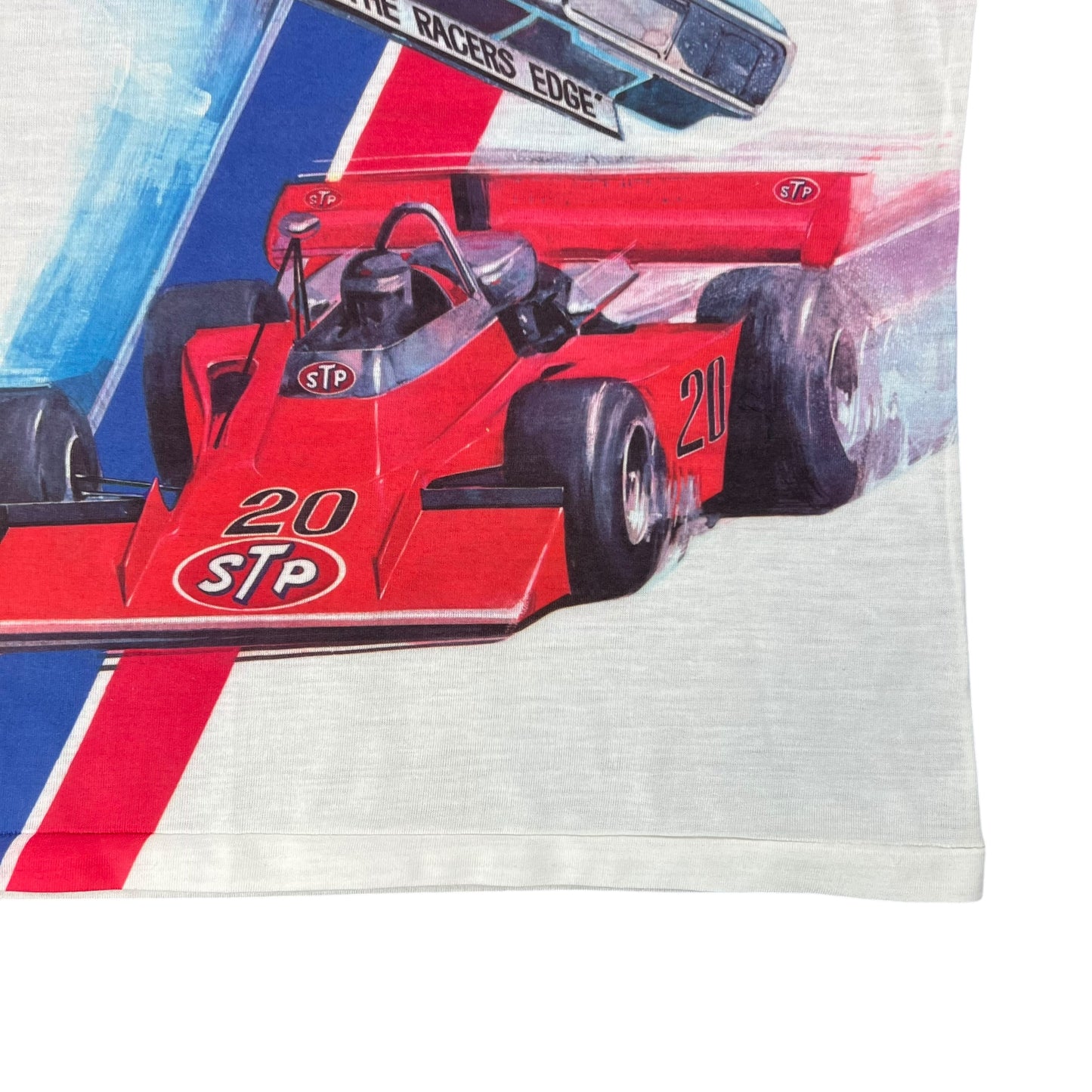 Vintage 1970s STP Racing Team all over print tee (L)