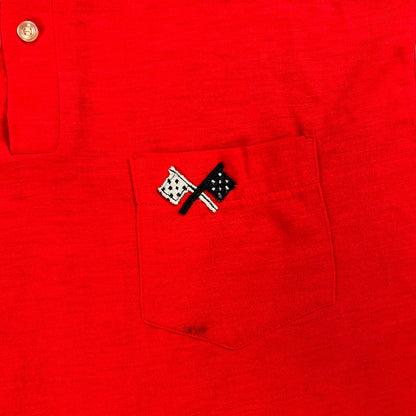 Vintage 1970s The International checkered flags polo shirt (L)