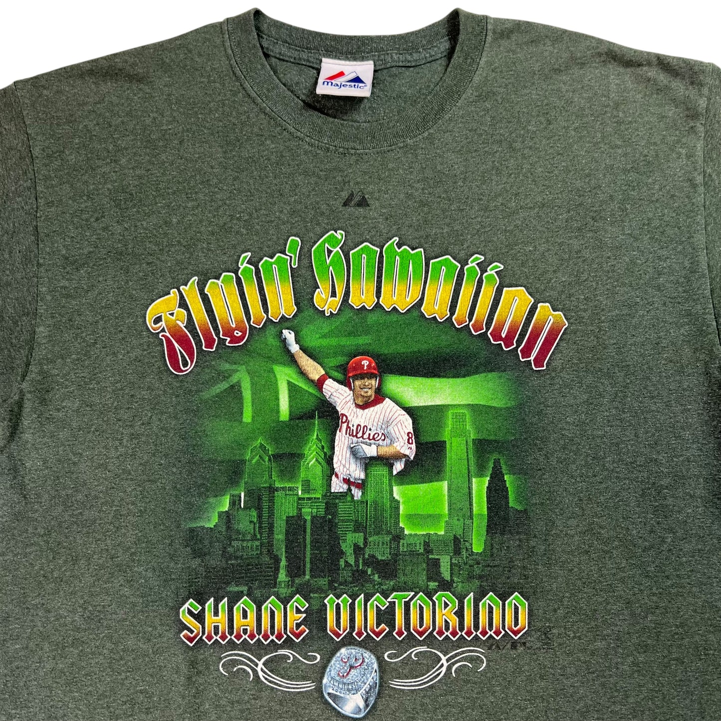 Y2K Majestic Philadelphia Phillies Shane Victorino Flyin’ Hawaiian tee (L)