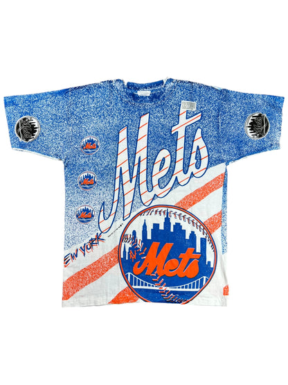 Vintage 1991 Trench New York Mets all over print tee (L/XL) DS