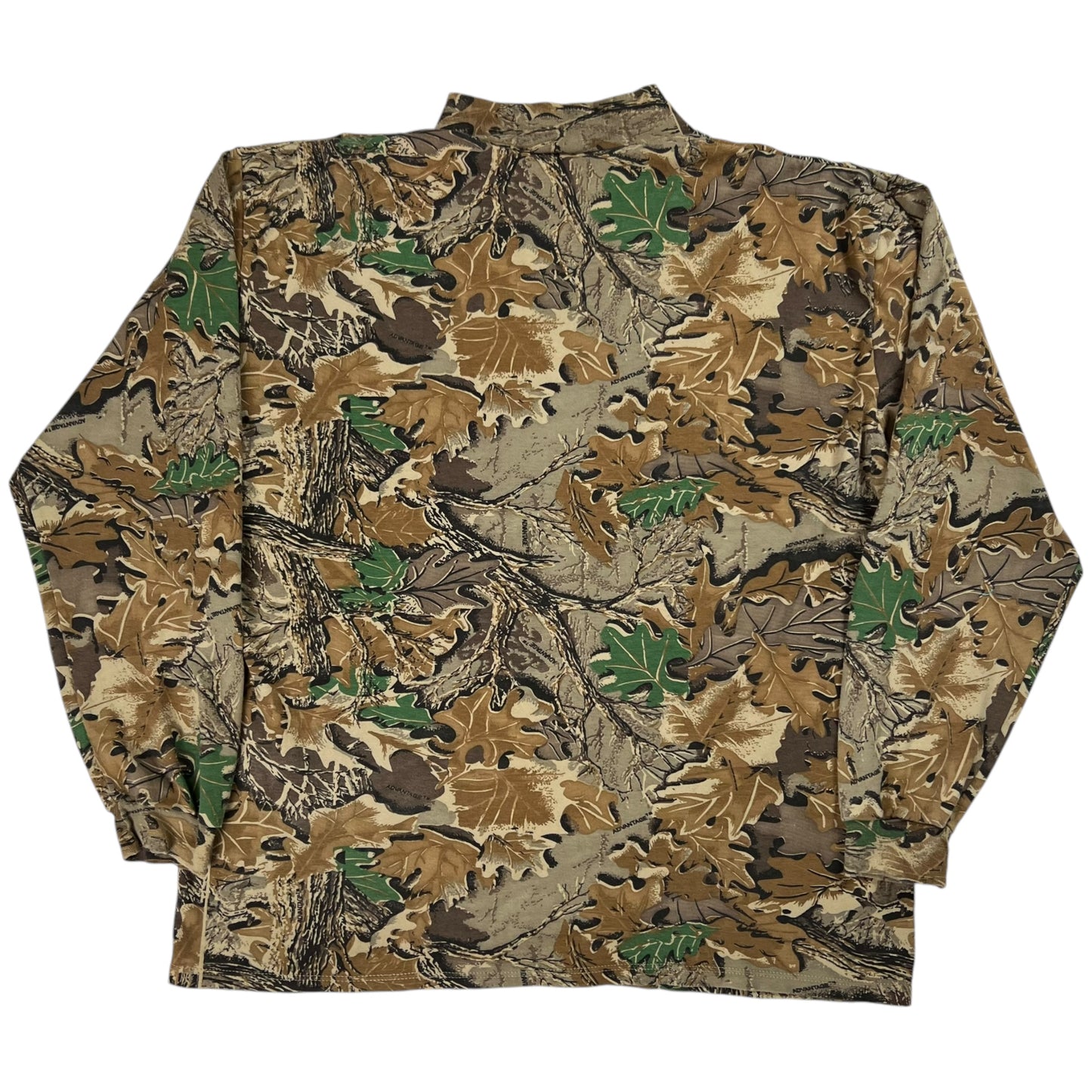 Vintage 90s duofold advantage camo long sleeve mock neck shirt (XL)