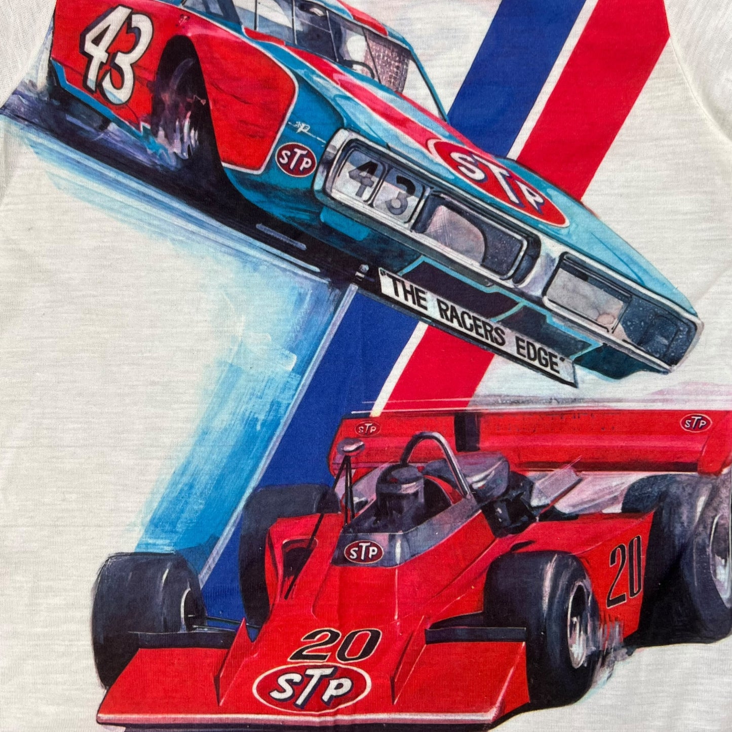 Vintage 1970s STP Racing Team all over print tee (M)
