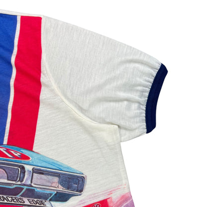 Vintage 1970s STP Racing Team all over print tee (L)
