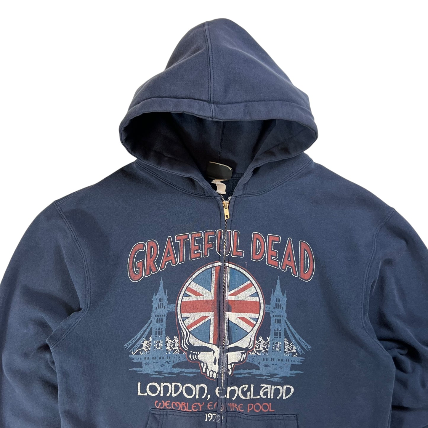 Vintage Y2K Liquid Blue Grateful Dead England zip up band hoodie (L)