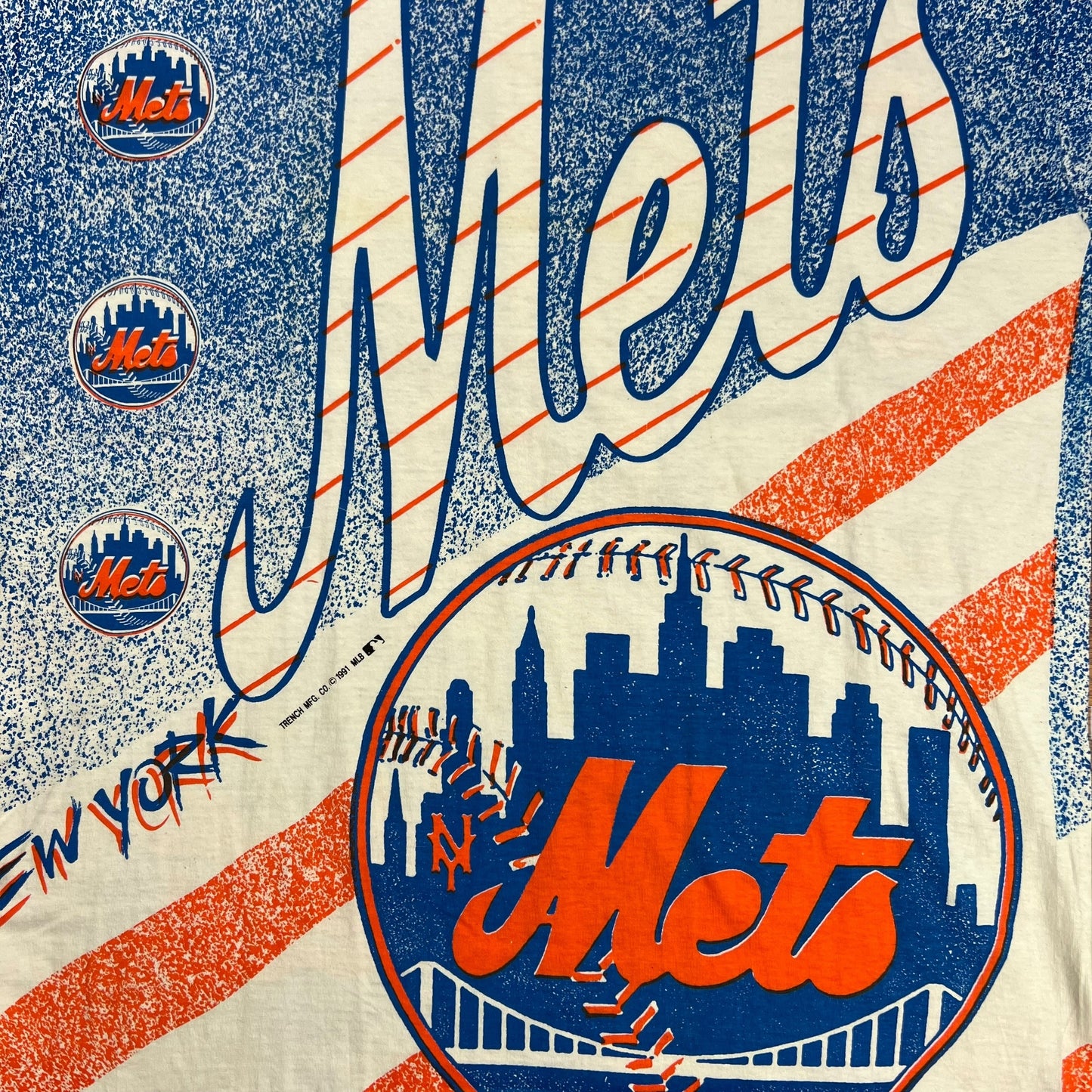 Vintage 1991 Trench New York Mets all over print tee (L/XL) DS