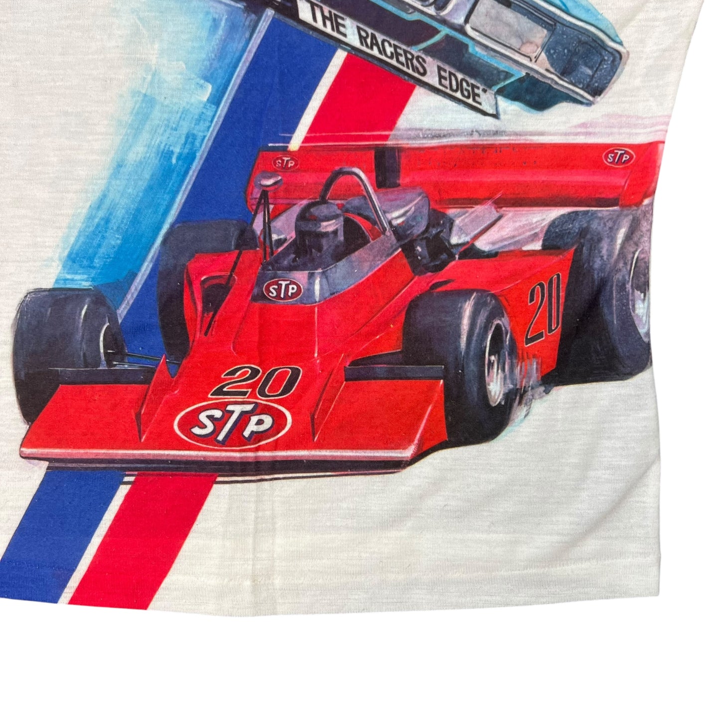 Vintage 1970s STP Racing Team all over print tee (M)