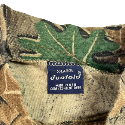 Vintage 90s duofold advantage camo long sleeve mock neck shirt (XL)