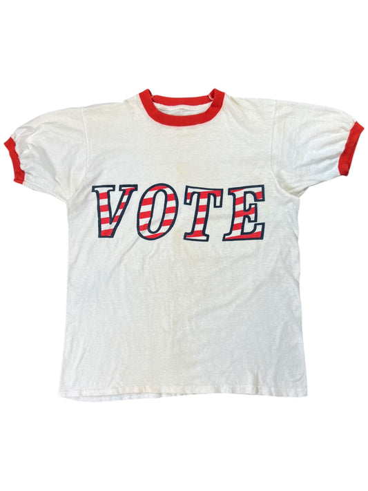 Vintage 1970s VOTE ringer tee (M)