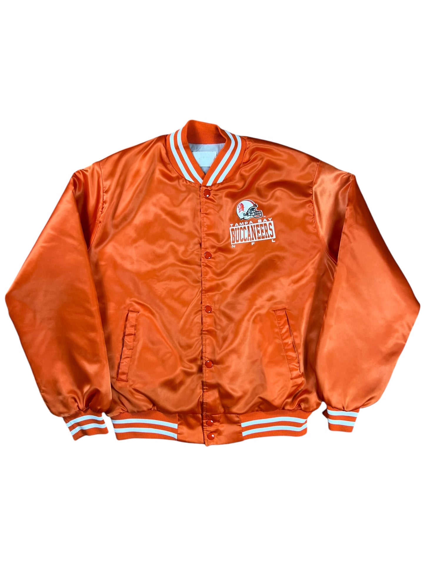 Vintage 80s Chalk Line Tampa Bay Buccaneers creamsicle satin jacket (L)