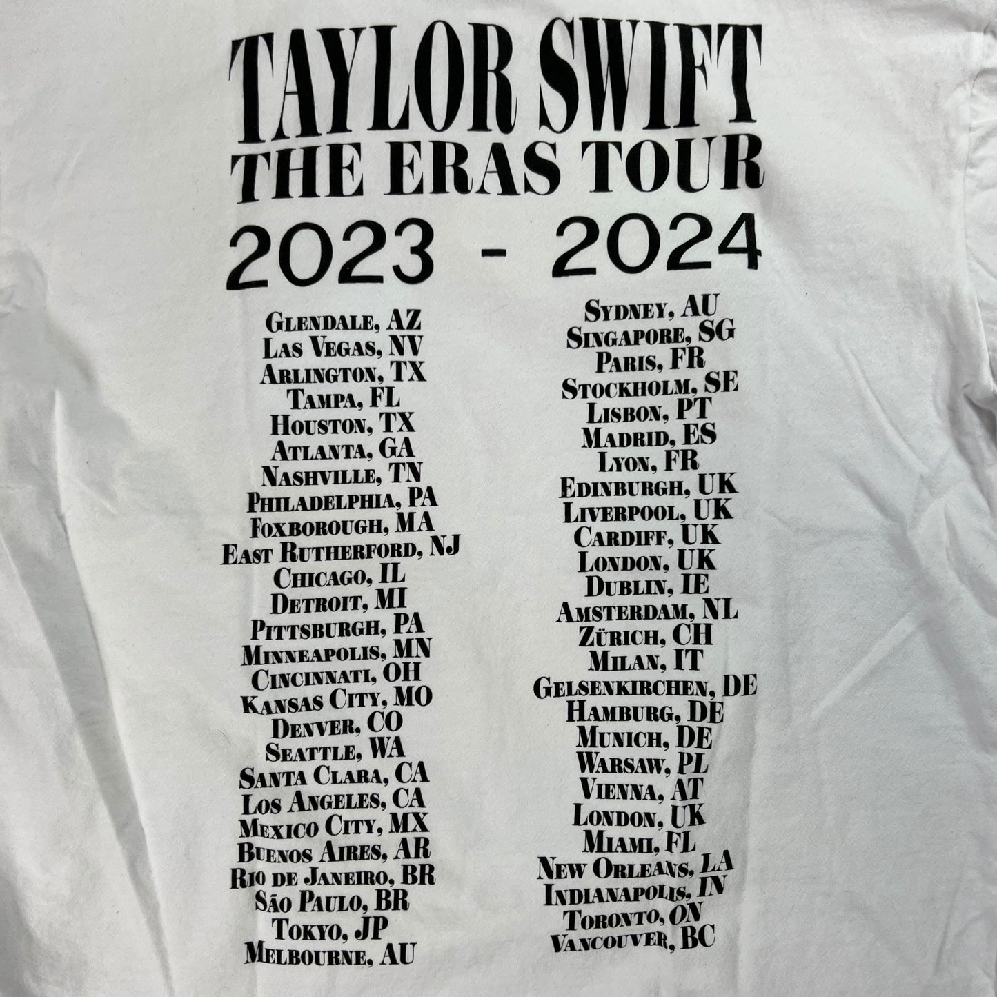 2023-24 Taylor Swift The Eras Tour tee (L)