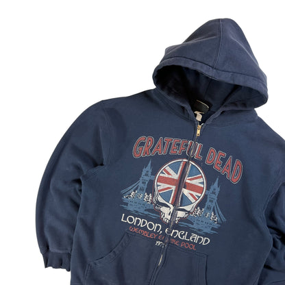 Vintage Y2K Liquid Blue Grateful Dead England zip up band hoodie (L)