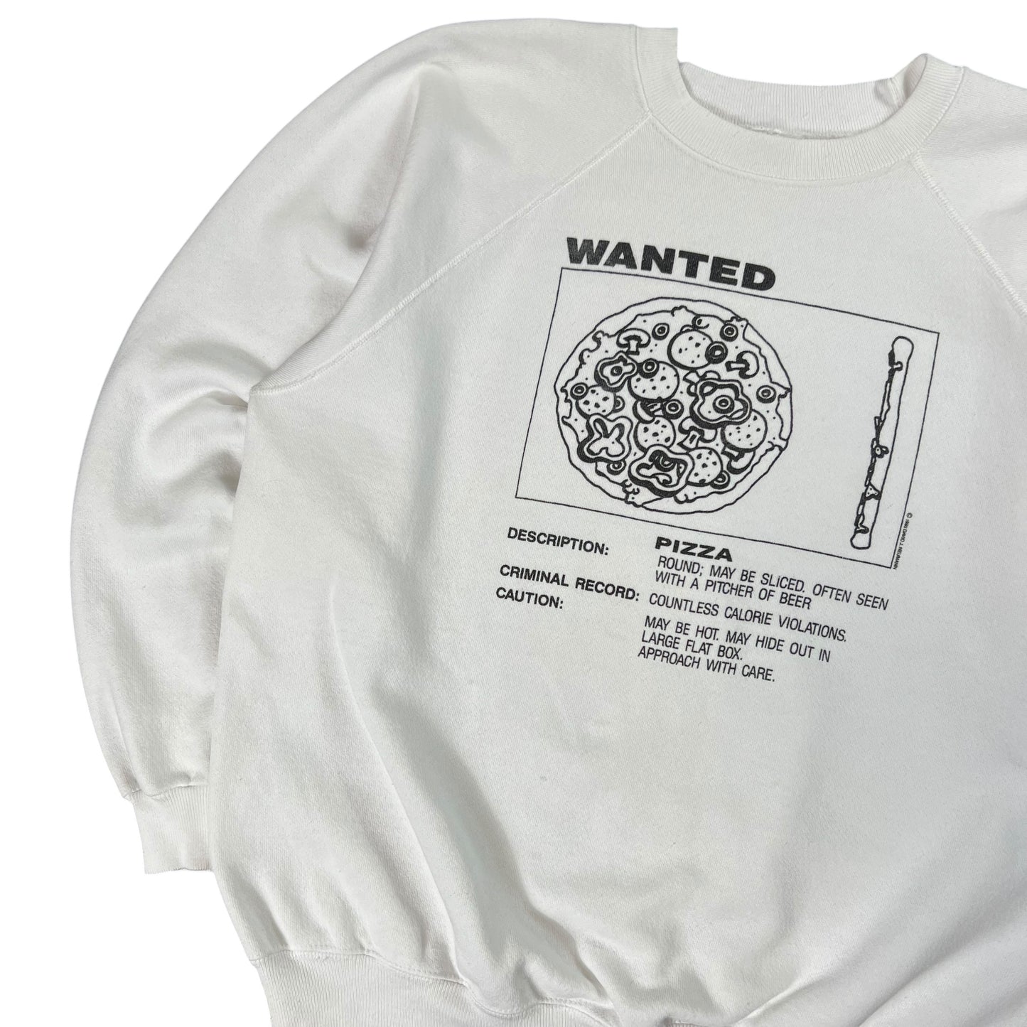 Vintage 1995 WANTED Pizza crewneck (L)