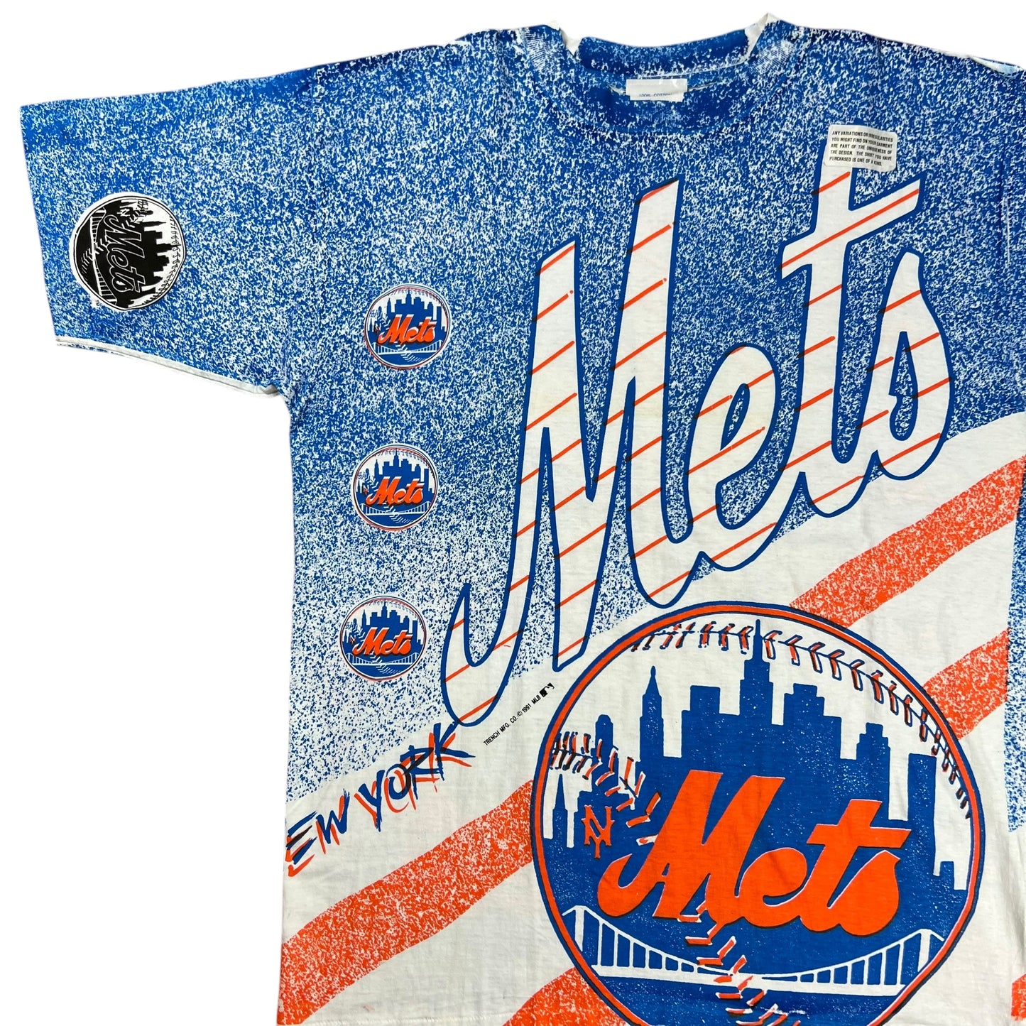 Vintage 1991 Trench New York Mets all over print tee (L/XL) DS