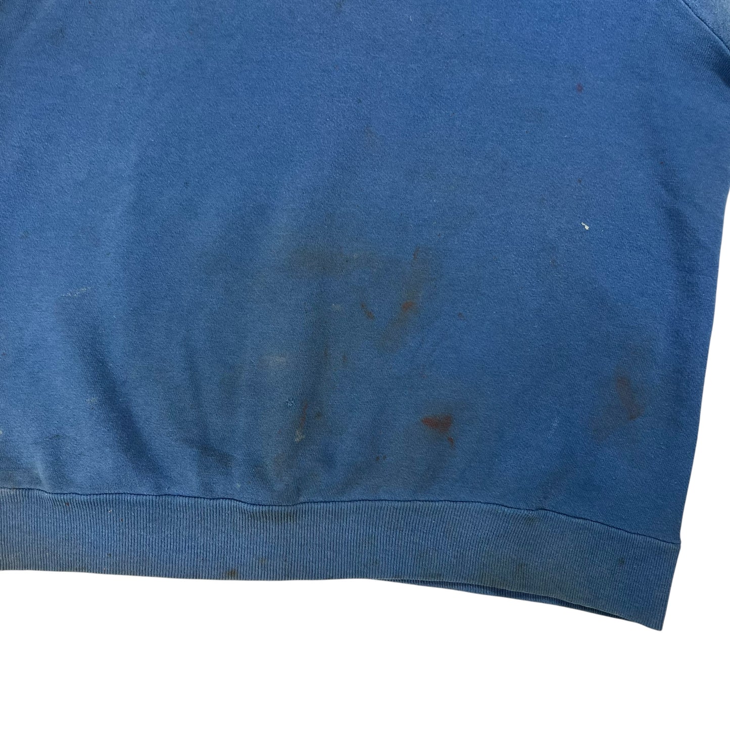 Vintage 1970s blue blank thrashed short sleeve crewneck (M)