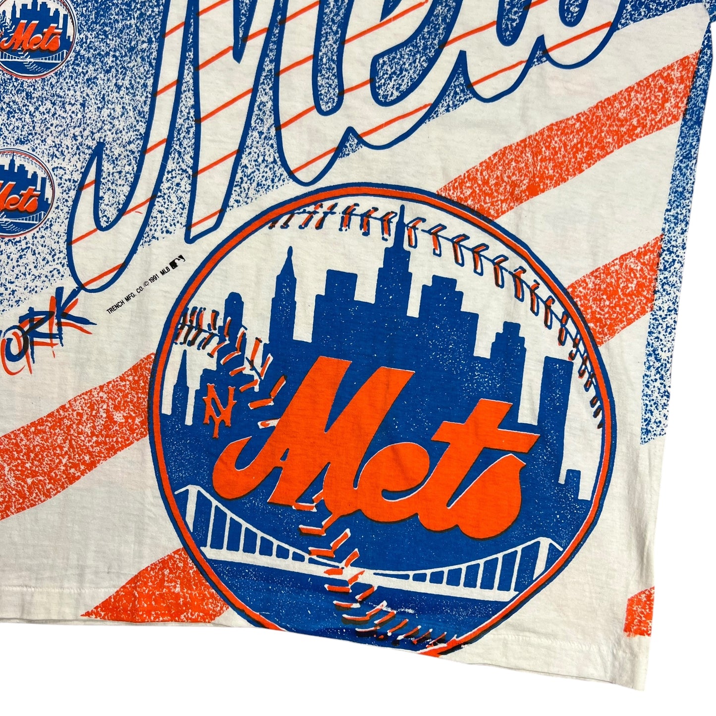 Vintage 1991 Trench New York Mets all over print tee (L/XL) DS