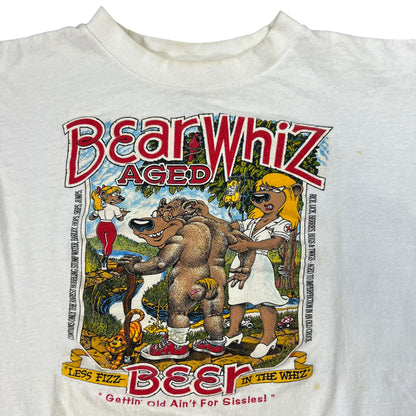 Vintage 90s Bear Whiz Aged Beer Bear Tee (L)