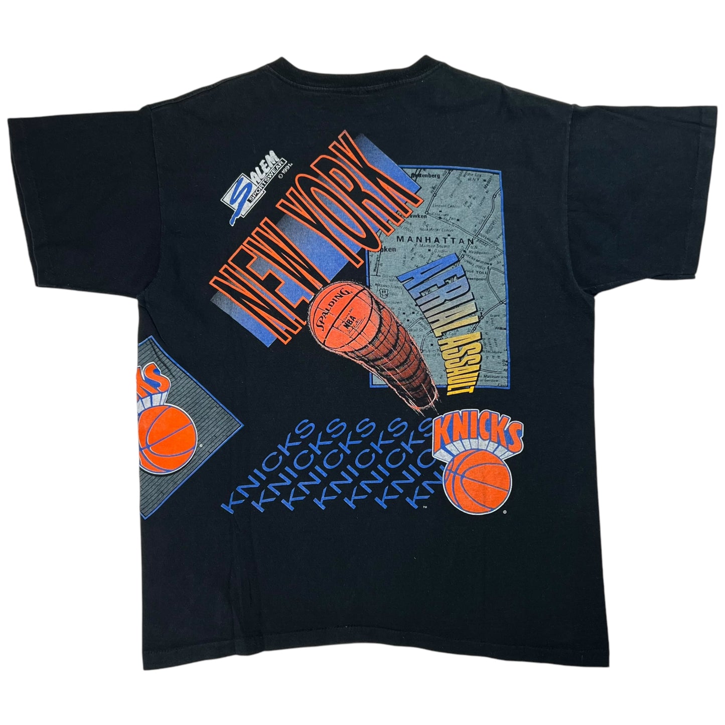 Vintage 1991 Salem Sports New York Knicks Aerial Assault all over print tee (XL)