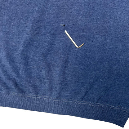 Vintage 1970s navy thrashed blank crewneck (M)