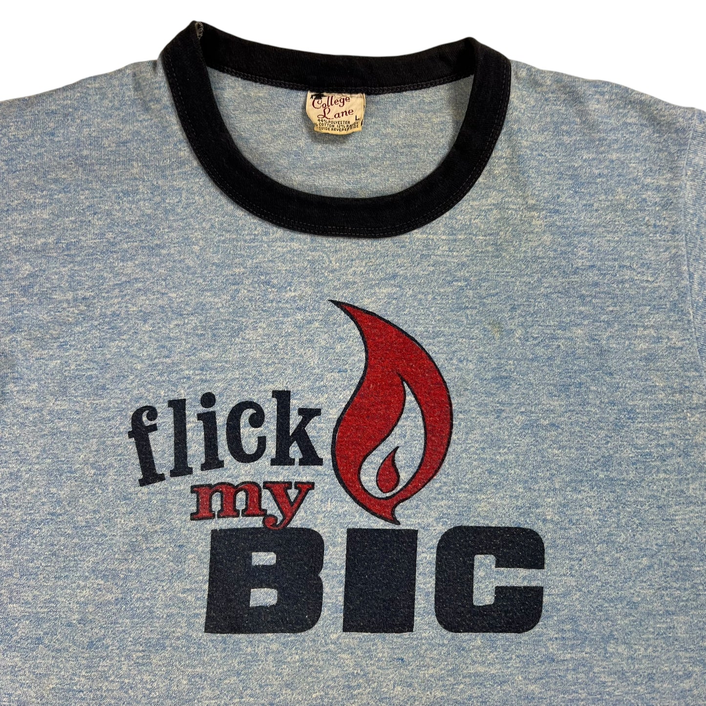 Vintage 1970s Flick My Bic lighter ringer tee (M)