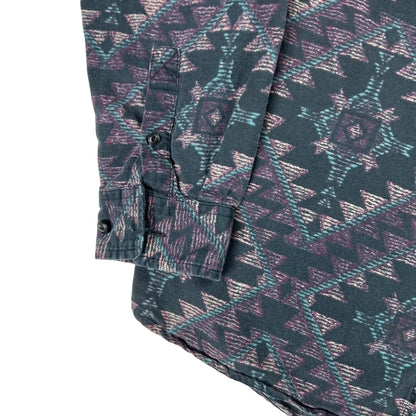 Vintage Y2K Aztec print button up shirt (L)