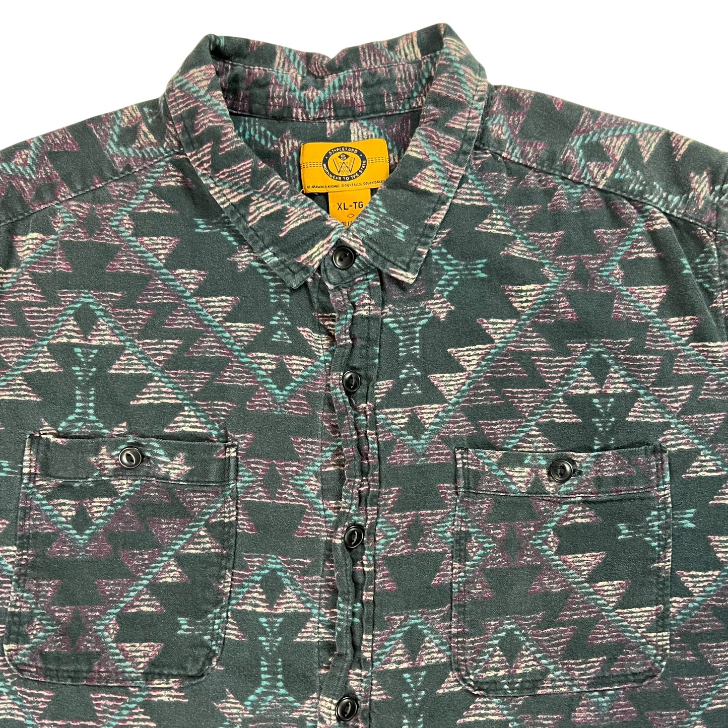 Vintage Y2K Aztec print button up shirt (L)