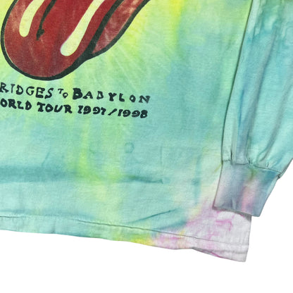 Vintage 1998 The Rolling Stones Bridges to Babylon tour long sleeve tie dye band tee (XL)