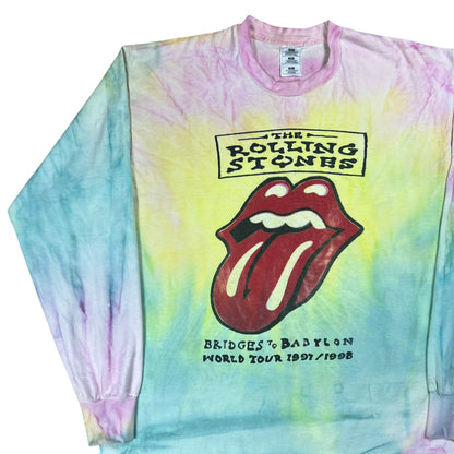 Vintage 1998 The Rolling Stones Bridges to Babylon tour long sleeve tie dye band tee (XL)