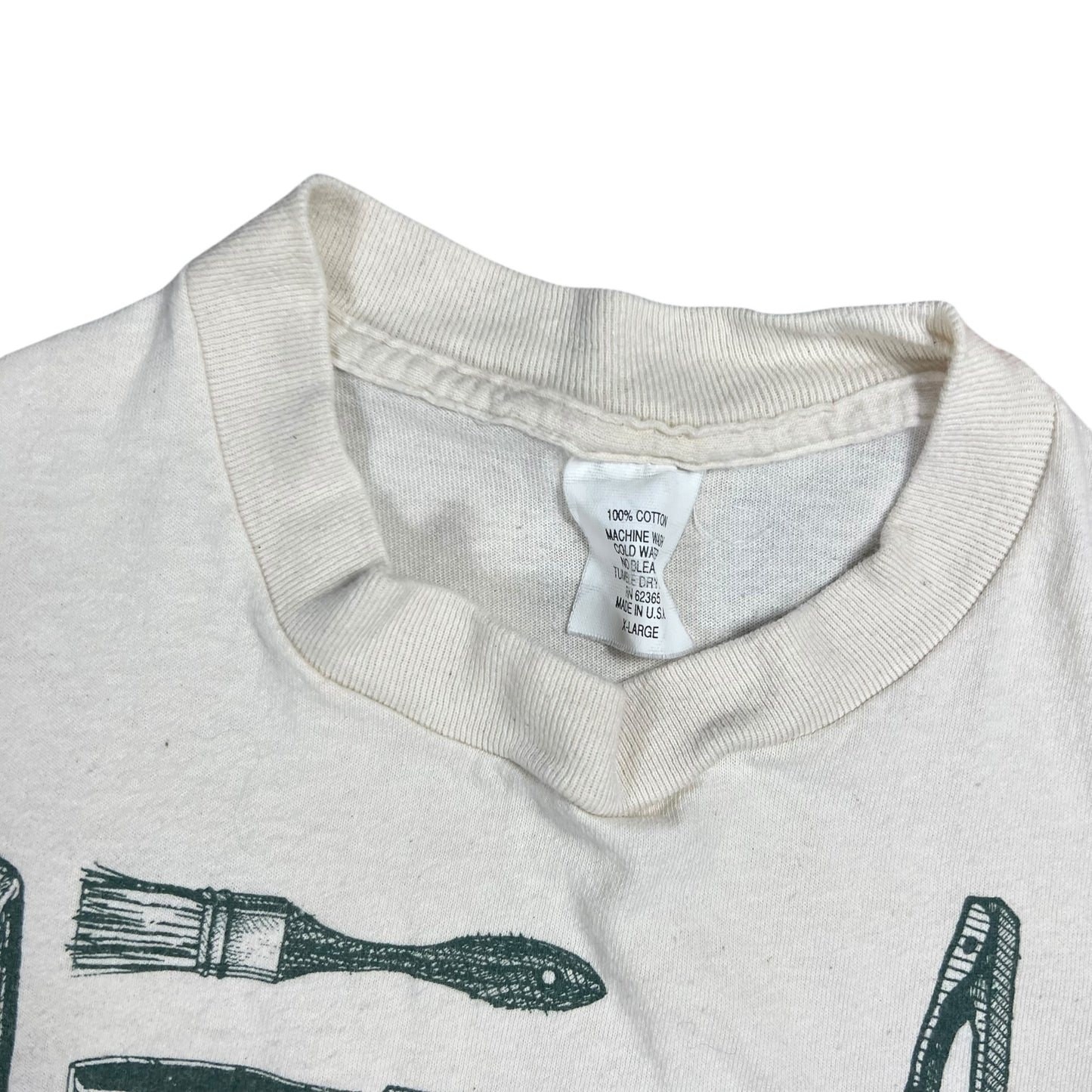 Vintage 90s Chef cooking utensils all over print tee (L)