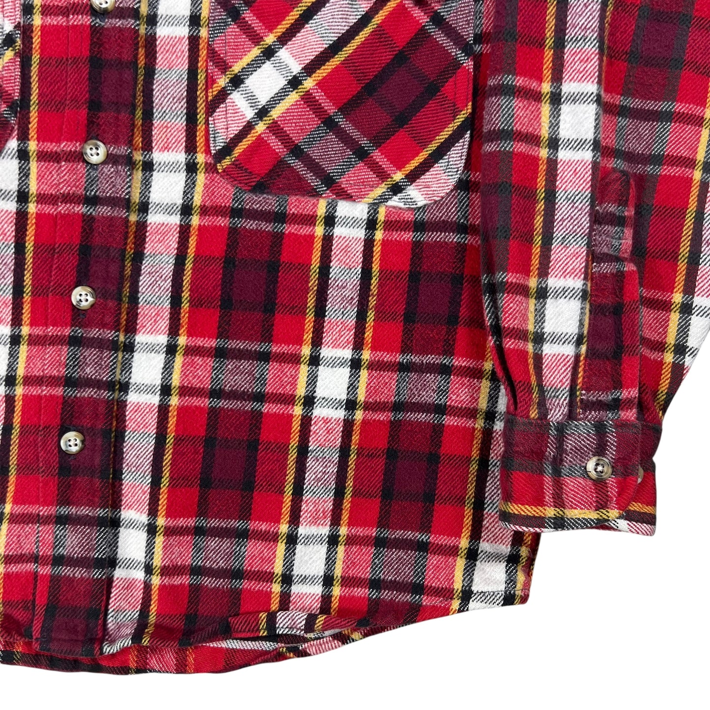 Vintage 90s Greatland Apparel 100% cotton red flannel button up shirt (M)
