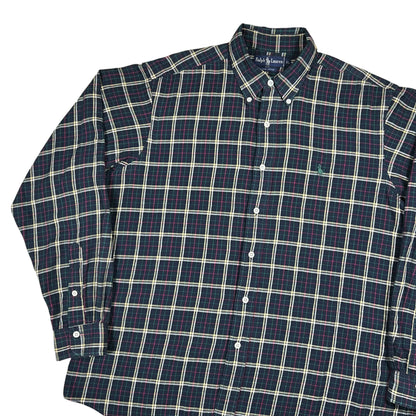 Vintage 90s Polo Ralph Lauren cotton checkered button down shirt (XL)