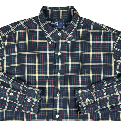 Vintage 90s Polo Ralph Lauren cotton checkered button down shirt (XL)