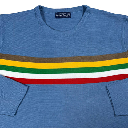 Vintage 80s Boston Traders rainbow striped acrylic stripey sweater (M/L)