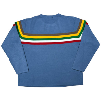 Vintage 80s Boston Traders rainbow striped acrylic stripey sweater (M/L)