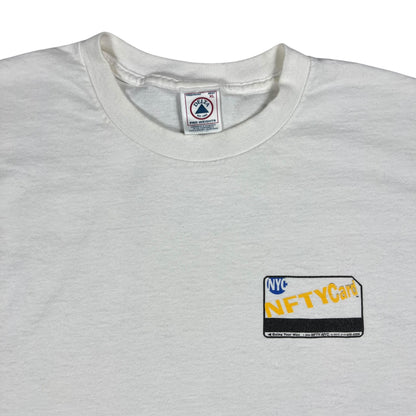 Vintage 90s NYC subway MTA card NFTY card parody tee (XL)