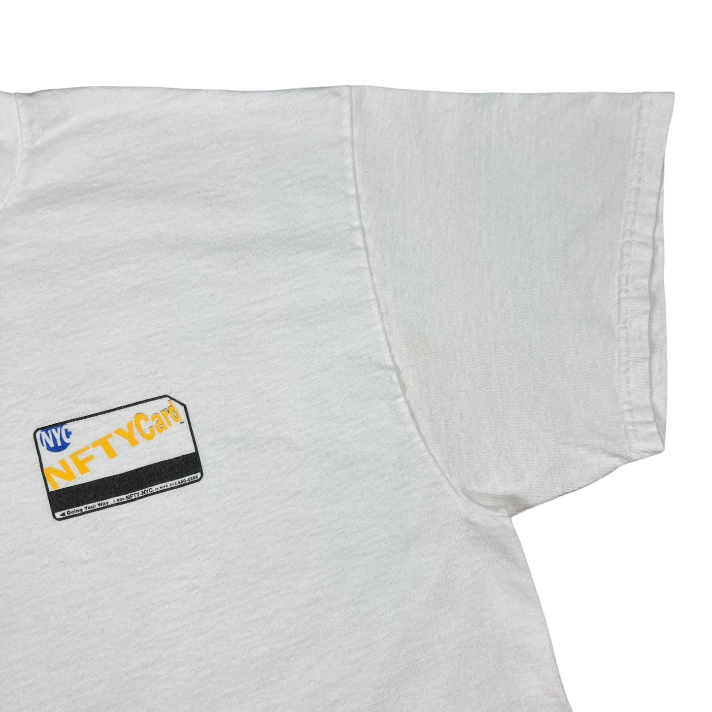 Vintage 90s NYC subway MTA card NFTY card parody tee (XL)