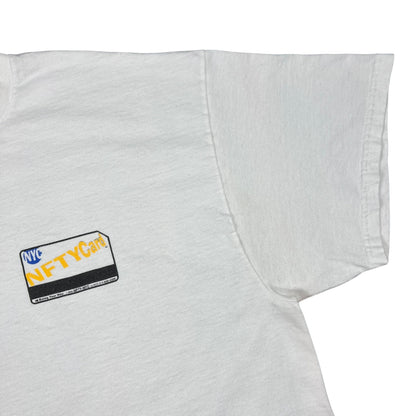 Vintage 90s NYC subway MTA card NFTY card parody tee (XL)