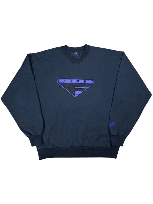 Vintage 90s Nike Flight logo faded black crewneck (M)