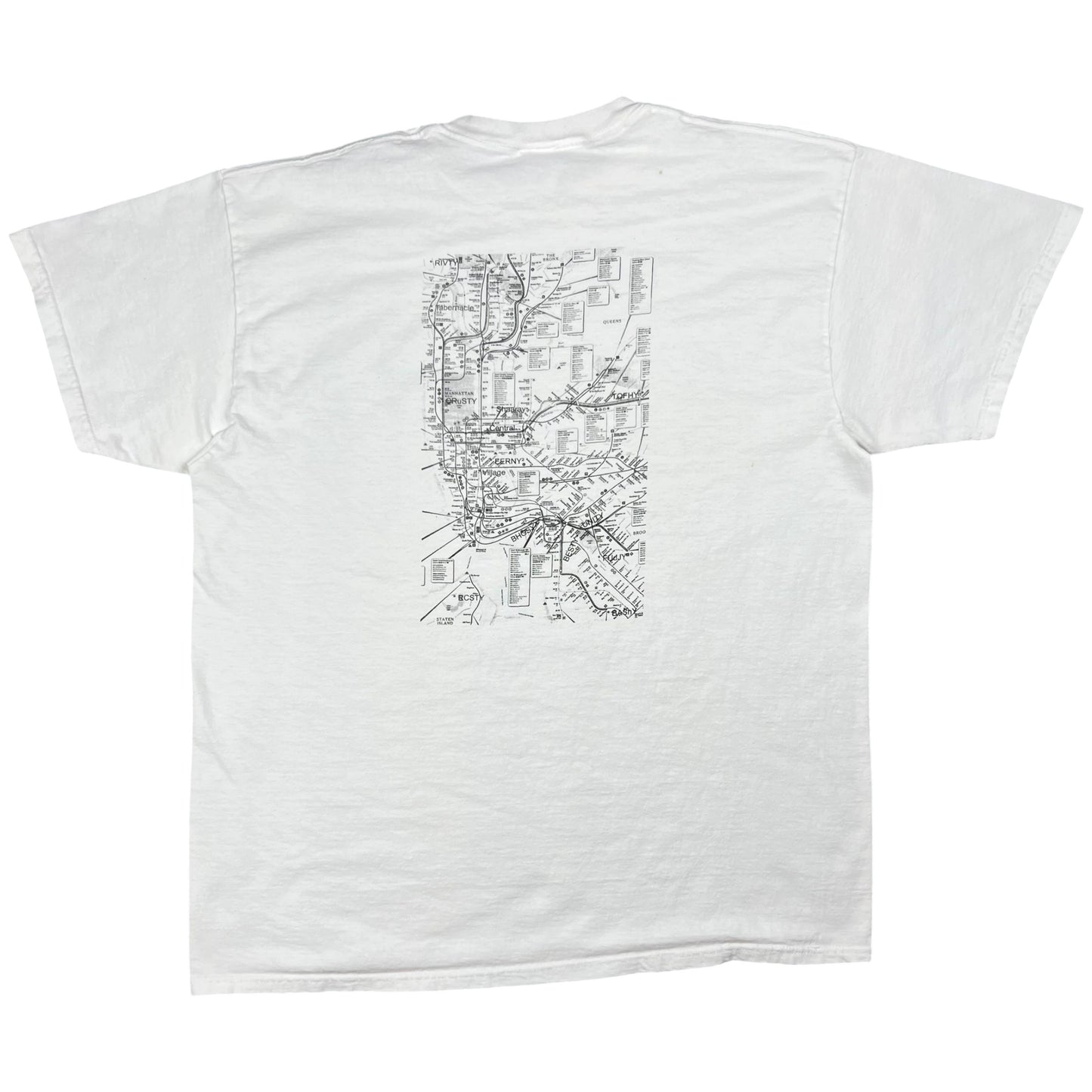 Vintage 90s NYC subway MTA card NFTY card parody tee (XL)