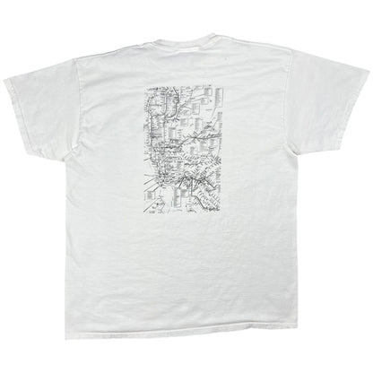 Vintage 90s NYC subway MTA card NFTY card parody tee (XL)