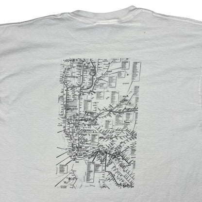 Vintage 90s NYC subway MTA card NFTY card parody tee (XL)