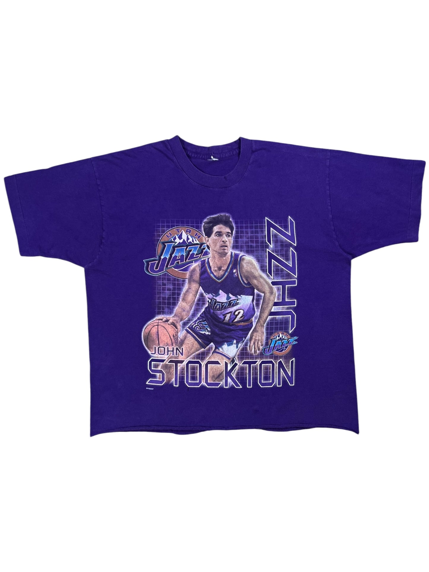Vintage 90s Utah Jazz John Stockton chopped NBA tee (L)