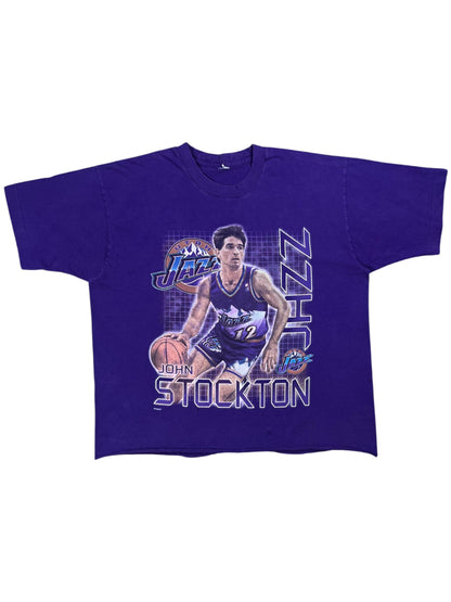 Vintage 90s Utah Jazz John Stockton chopped NBA tee (L)