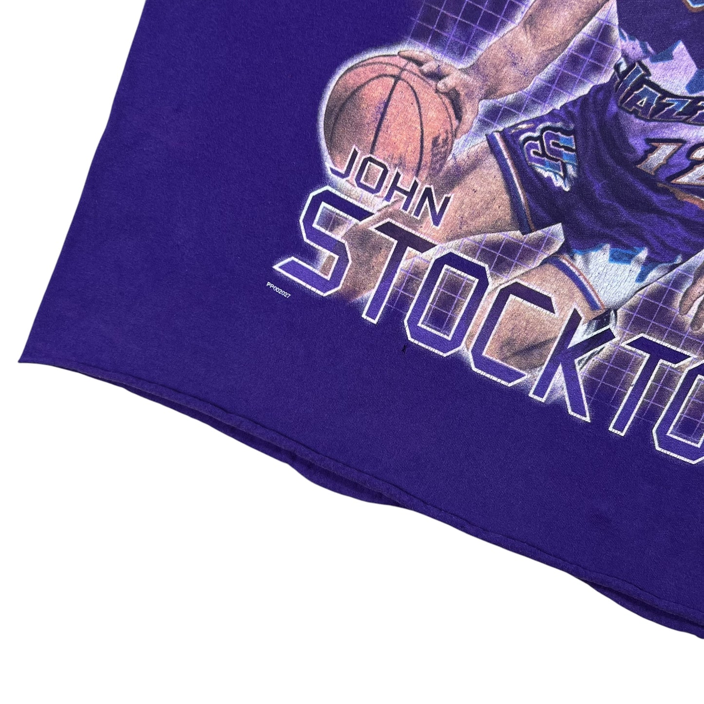 Vintage 90s Utah Jazz John Stockton chopped NBA tee (L)