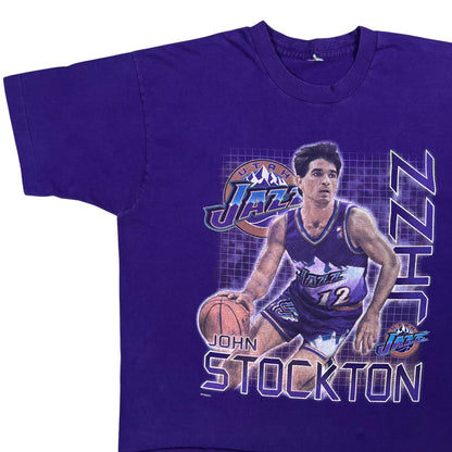 Vintage 90s Utah Jazz John Stockton chopped NBA tee (L)