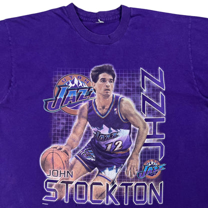 Vintage 90s Utah Jazz John Stockton chopped NBA tee (L)