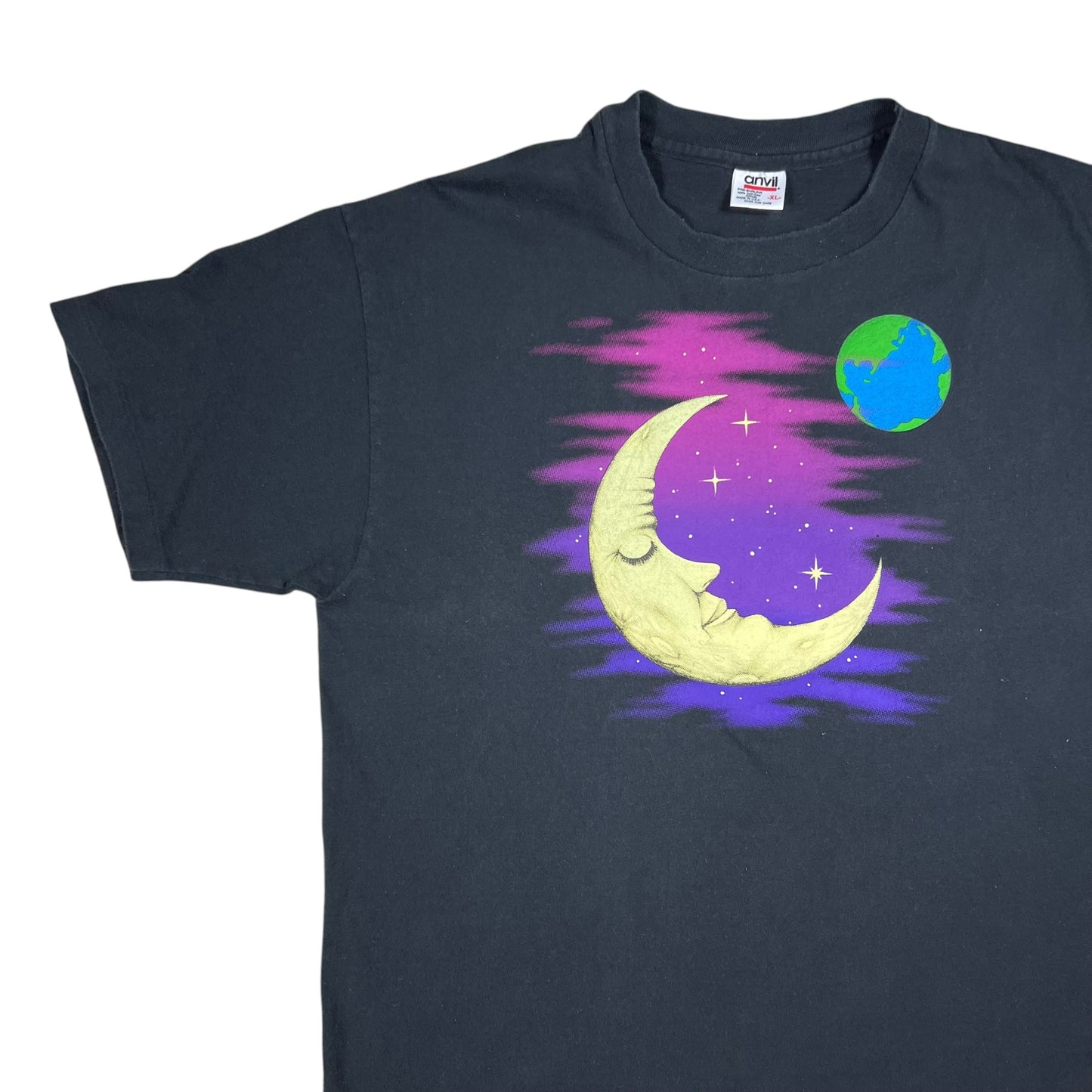 Vintage 90s Sleeping Moon Earth space tee (XL)