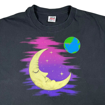 Vintage 90s Sleeping Moon Earth space tee (XL)